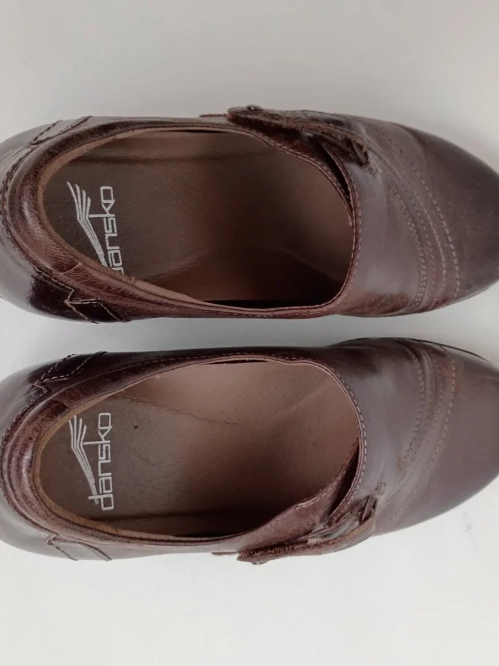 Dansko Chocolate Brown Franny Leather Loafer Flats Shoes 7.5M 38 Casual Comfort